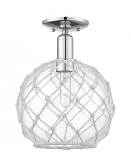 Farmhouse Rope - 1 Light - 10 inch - Polished Chrome - Semi-Flush Mount (3442|716-1C-PC-G122-10RW)