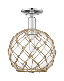 Farmhouse Rope - 1 Light - 10 inch - Polished Chrome - Semi-Flush Mount (3442|716-1C-PC-G122-10RB)