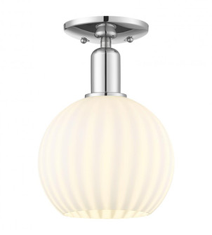White Venetian - 1 Light - 8 inch - Polished Chrome - Semi-Flush Mount (3442|716-1C-PC-G1217-8WV)