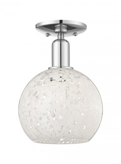 White Mouchette - 1 Light - 8 inch - Polished Chrome - Semi-Flush Mount (3442|716-1C-PC-G1216-8WM)