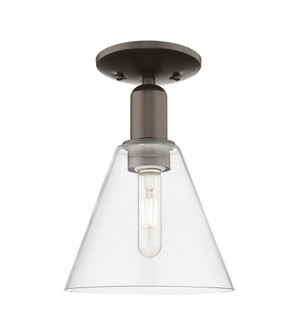 Berkshire Glass - 1 Light - 8 inch - Oil Rubbed Bronze - Semi-Flush Mount (3442|716-1C-OB-GBC-82)