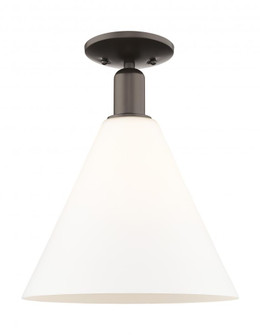 Berkshire Glass - 1 Light - 12 inch - Oil Rubbed Bronze - Semi-Flush Mount (3442|716-1C-OB-GBC-121)