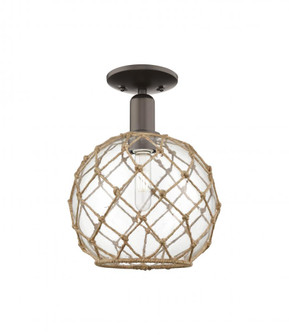 Farmhouse Rope - 1 Light - 10 inch - Oil Rubbed Bronze - Semi-Flush Mount (3442|716-1C-OB-G122-10RB)