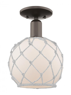 Farmhouse Rope - 1 Light - 8 inch - Oil Rubbed Bronze - Semi-Flush Mount (3442|716-1C-OB-G121-8RW)