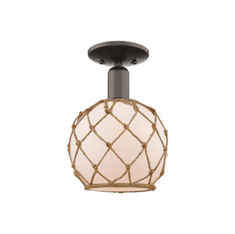 Farmhouse Rope - 1 Light - 8 inch - Oil Rubbed Bronze - Semi-Flush Mount (3442|716-1C-OB-G121-8RB)