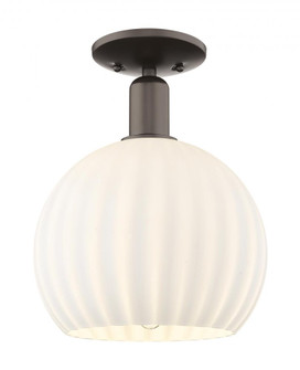 White Venetian - 1 Light - 10 inch - Oil Rubbed Bronze - Semi-Flush Mount (3442|716-1C-OB-G1217-10WV)