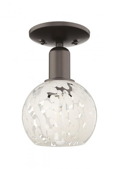 White Mouchette - 1 Light - 6 inch - Oil Rubbed Bronze - Semi-Flush Mount (3442|716-1C-OB-G1216-6WM)