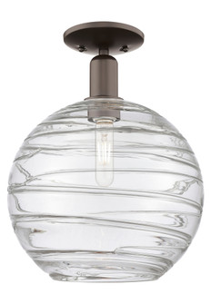 Athens Deco Swirl - 1 Light - 12 inch - Oil Rubbed Bronze - Semi-Flush Mount (3442|716-1C-OB-G1213-12CL)