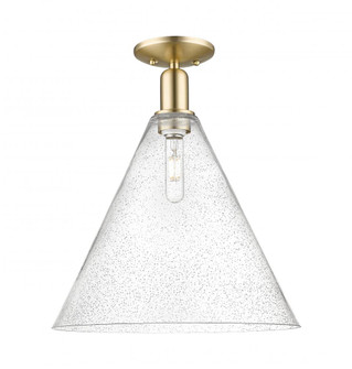 Berkshire Glass - 1 Light - 16 inch - Champagne Bronze - Semi-Flush Mount (3442|716-1C-CB-GBC-164)