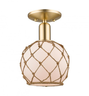 Farmhouse Rope - 1 Light - 8 inch - Champagne Bronze - Semi-Flush Mount (3442|716-1C-CB-G121-8RW)