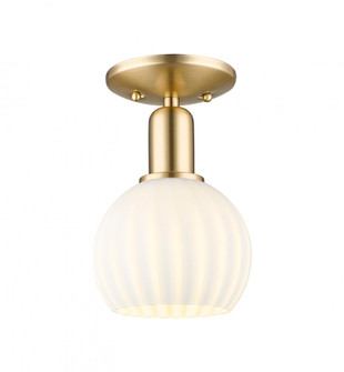 White Venetian - 1 Light - 6 inch - Champagne Bronze - Semi-Flush Mount (3442|716-1C-CB-G1217-6WV)