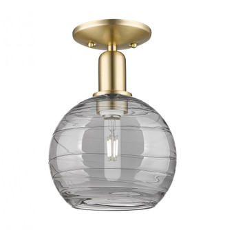 Athens Deco Swirl - 1 Light - 8 inch - Champagne Bronze - Semi-Flush Mount (3442|716-1C-CB-G1213-8SM)