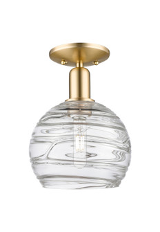 Athens Deco Swirl - 1 Light - 8 inch - Champagne Bronze - Semi-Flush Mount (3442|716-1C-CB-G1213-8CL)