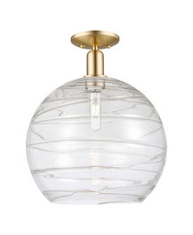 Athens Deco Swirl - 1 Light - 14 inch - Champagne Bronze - Semi-Flush Mount (3442|716-1C-CB-G1213-14CL)