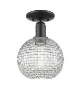 Athens - 1 Light - 8 inch - Matte Black - Semi-Flush Mount (3442|716-1C-BK-G122C-8CL)