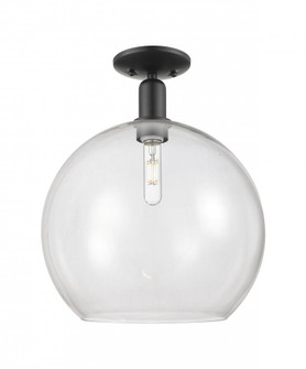 Athens - 1 Light - 14 inch - Matte Black - Semi-Flush Mount (3442|716-1C-BK-G122-14)