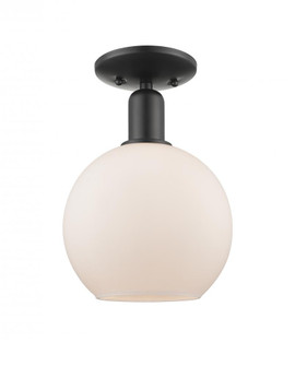 Athens - 1 Light - 8 inch - Matte Black - Semi-Flush Mount (3442|716-1C-BK-G121-8)