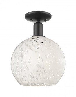 White Mouchette - 1 Light - 10 inch - Matte Black - Semi-Flush Mount (3442|716-1C-BK-G1216-10WM)