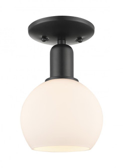 Athens - 1 Light - 6 inch - Matte Black - Semi-Flush Mount (3442|716-1C-BK-G121-6)