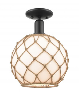 Farmhouse Rope - 1 Light - 10 inch - Matte Black - Semi-Flush Mount (3442|716-1C-BK-G121-10RB)