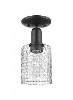 Cobbleskill - 1 Light - 5 inch - Matte Black - Semi-Flush Mount (3442|716-1C-BK-G112C-5CL)