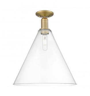 Berkshire Glass - 1 Light - 16 inch - Brushed Brass - Semi-Flush Mount (3442|716-1C-BB-GBC-162)