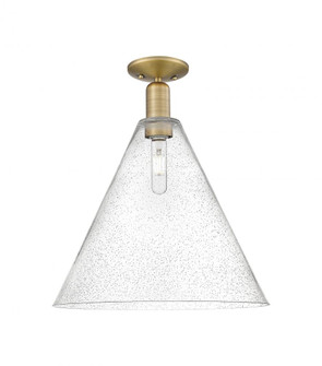 Berkshire Glass - 1 Light - 16 inch - Brushed Brass - Semi-Flush Mount (3442|716-1C-BB-GBC-164)