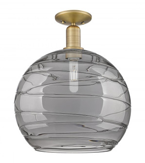Athens Deco Swirl - 1 Light - 14 inch - Brushed Brass - Semi-Flush Mount (3442|716-1C-BB-G1213-14SM)