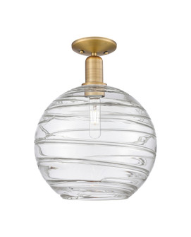 Athens Deco Swirl - 1 Light - 12 inch - Brushed Brass - Semi-Flush Mount (3442|716-1C-BB-G1213-12CL)