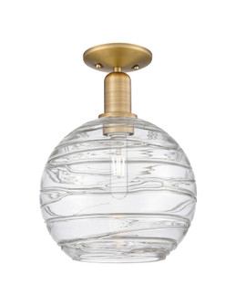 Athens Deco Swirl - 1 Light - 10 inch - Brushed Brass - Semi-Flush Mount (3442|716-1C-BB-G1213-10CL)