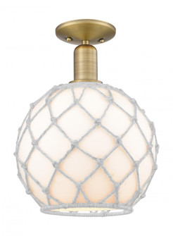 Farmhouse Rope - 1 Light - 10 inch - Brushed Brass - Semi-Flush Mount (3442|716-1C-BB-G121-10RW)
