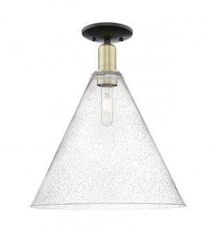 Berkshire Glass - 1 Light - 16 inch - Black Antique Brass - Semi-Flush Mount (3442|716-1C-BAB-GBC-164)