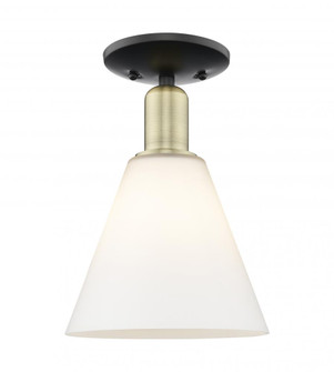Berkshire Glass - 1 Light - 8 inch - Black Antique Brass - Semi-Flush Mount (3442|716-1C-BAB-GBC-81)