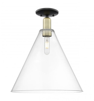 Berkshire Glass - 1 Light - 16 inch - Black Antique Brass - Semi-Flush Mount (3442|716-1C-BAB-GBC-162)