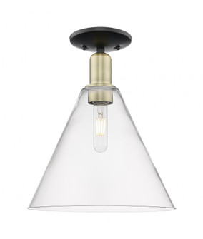 Berkshire Glass - 1 Light - 12 inch - Black Antique Brass - Semi-Flush Mount (3442|716-1C-BAB-GBC-122)