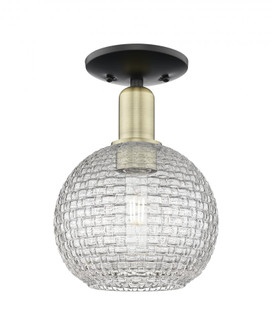 Athens - 1 Light - 8 inch - Black Antique Brass - Semi-Flush Mount (3442|716-1C-BAB-G122C-8CL)