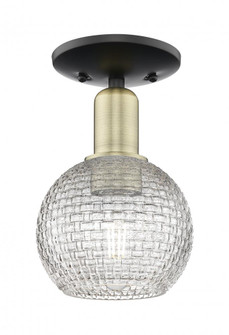 Athens - 1 Light - 6 inch - Black Antique Brass - Semi-Flush Mount (3442|716-1C-BAB-G122C-6CL)