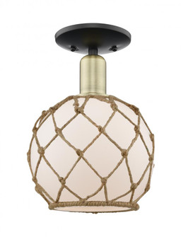 Farmhouse Rope - 1 Light - 8 inch - Black Antique Brass - Semi-Flush Mount (3442|716-1C-BAB-G121-8RB)