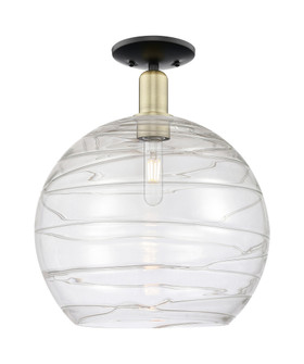 Athens Deco Swirl - 1 Light - 14 inch - Black Antique Brass - Semi-Flush Mount (3442|716-1C-BAB-G1213-14CL)