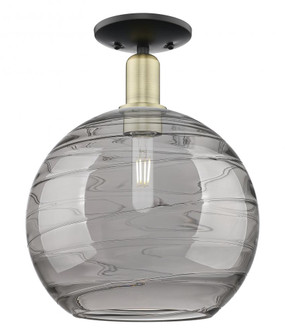 Athens Deco Swirl - 1 Light - 12 inch - Black Antique Brass - Semi-Flush Mount (3442|716-1C-BAB-G1213-12SM)