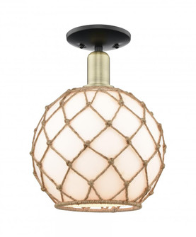 Farmhouse Rope - 1 Light - 10 inch - Black Antique Brass - Semi-Flush Mount (3442|716-1C-BAB-G121-10RB)