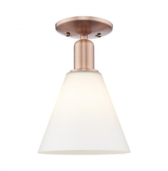 Berkshire Glass - 1 Light - 8 inch - Antique Copper - Semi-Flush Mount (3442|716-1C-AC-GBC-81)