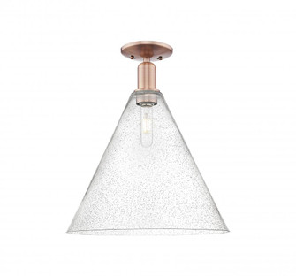 Berkshire Glass - 1 Light - 16 inch - Antique Copper - Semi-Flush Mount (3442|716-1C-AC-GBC-164)
