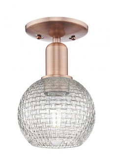 Athens - 1 Light - 6 inch - Antique Copper - Semi-Flush Mount (3442|716-1C-AC-G122C-6CL)
