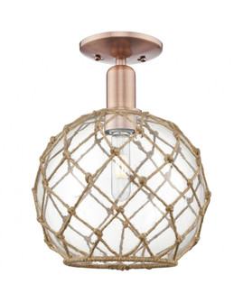 Farmhouse Rope - 1 Light - 10 inch - Antique Copper - Semi-Flush Mount (3442|716-1C-AC-G122-10RB)