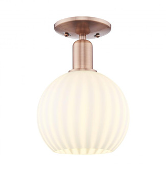 White Venetian - 1 Light - 8 inch - Antique Copper - Semi-Flush Mount (3442|716-1C-AC-G1217-8WV)
