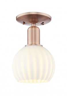 White Venetian - 1 Light - 6 inch - Antique Copper - Semi-Flush Mount (3442|716-1C-AC-G1217-6WV)