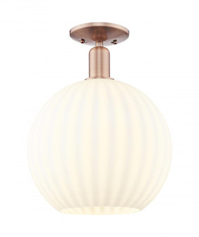 White Venetian - 1 Light - 12 inch - Antique Copper - Semi-Flush Mount (3442|716-1C-AC-G1217-12WV)