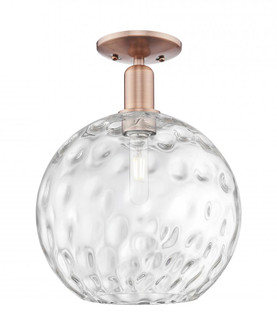 Athens Water Glass - 1 Light - 12 inch - Antique Copper - Semi-Flush Mount (3442|716-1C-AC-G1215-12)