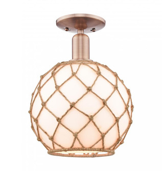 Farmhouse Rope - 1 Light - 10 inch - Antique Copper - Semi-Flush Mount (3442|716-1C-AC-G121-10RB)